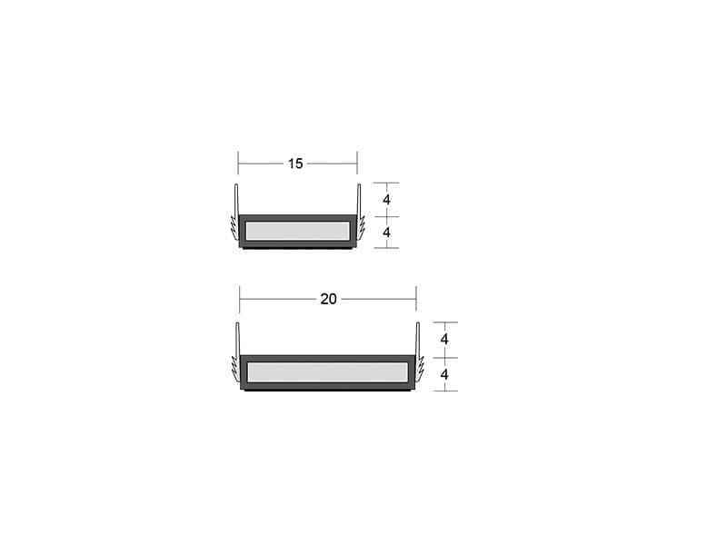 Lorient Finesse™ LP2004 Fire, Smoke & Acoustic Seal 20 x 4mm - 2.1m Diagram two sizes